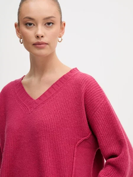 Шерстяной свитер United Colors Of Benetton розовый