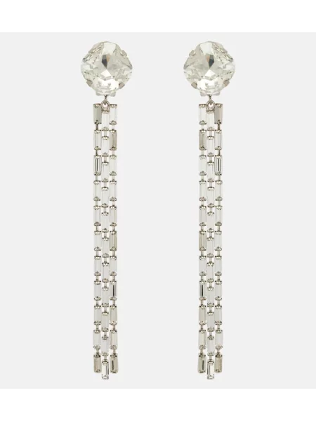 Cercei Alessandra Rich cu franjuri argintiu