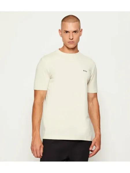 Tricou Boss Green stretch cu decolteu rotund bej