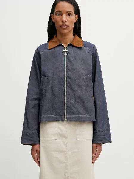 Kurtka jeansowa Barbour niebieska