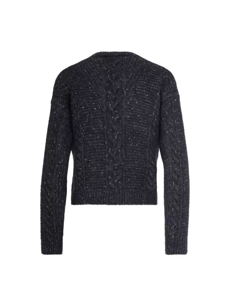 Lniany sweter Max Mara Studio szary