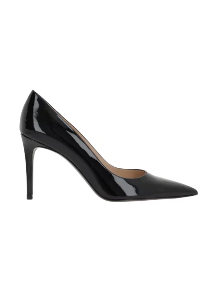 Czółenka Stuart Weitzman skórzana na szpilce czarna