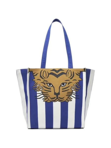 Tigriscsíkos shopper táska Inoui Editions nyomtatás kék