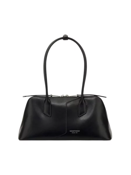Torebka Emporio Armani skórzana z logo czarna
