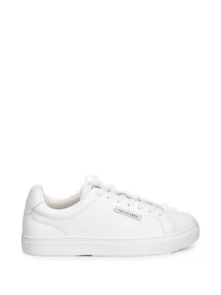Sneakerși Trussardi cu autograf alb