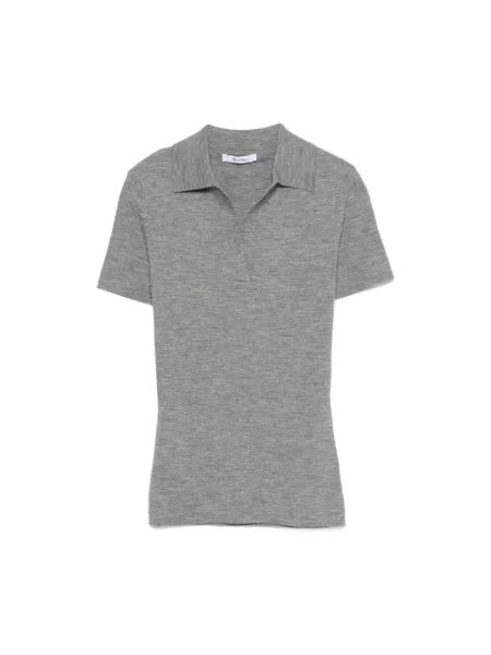 Koszulka polo Max Mara wełniana szara
