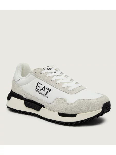 Sneakers | piele întoarsă alb