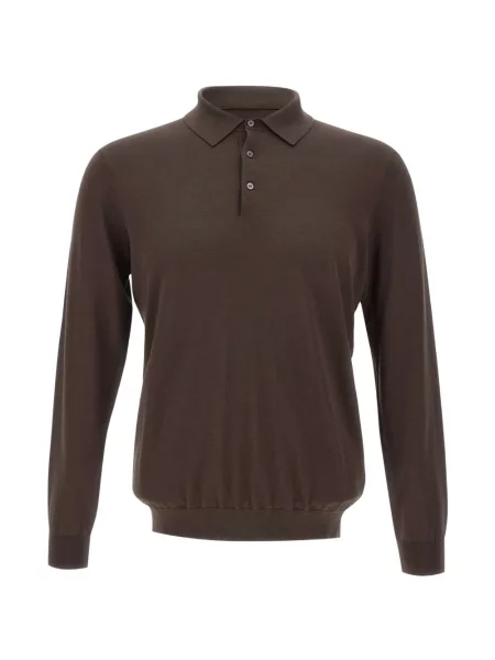 Tricou polo Kangra de mătase maro