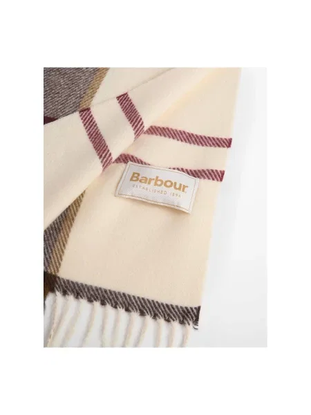 Kockovaná šatka Barbour biela