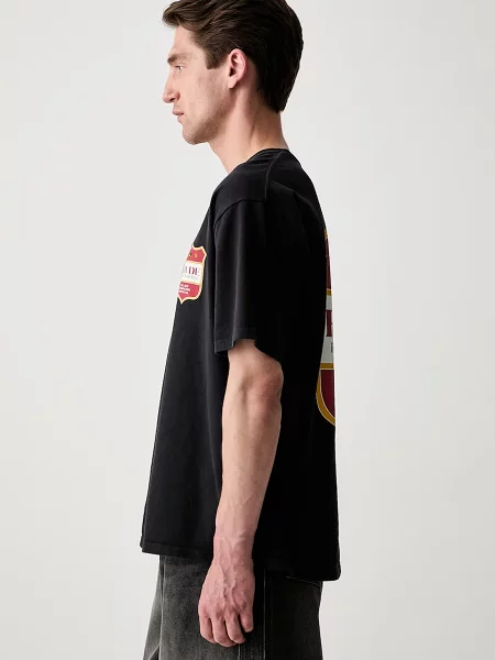 RHUDE tricou oversized din pentru bărbați negru