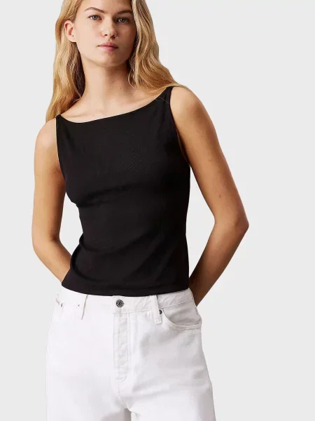 Топ Calvin Klein Jeans з відкритою спиною чорний