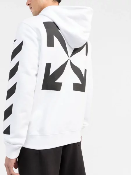 Mikina s kapucí Off-white bílá