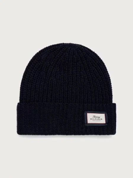 Tommy Hilfiger σκούφος beanie ανδρικός μάλλινος μπλε