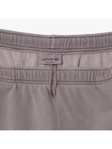 Lacoste Spodnie Dresowe Z Polaru Bawełnianego fioletowe