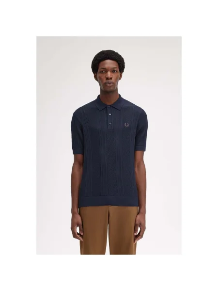 Pletená košeľa Fred Perry modrá