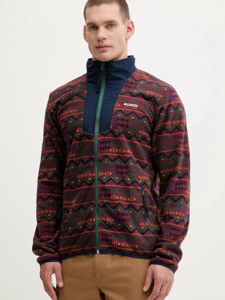 Columbia bluza outdoorowa Sequoia Grove wzorzysta bordowy