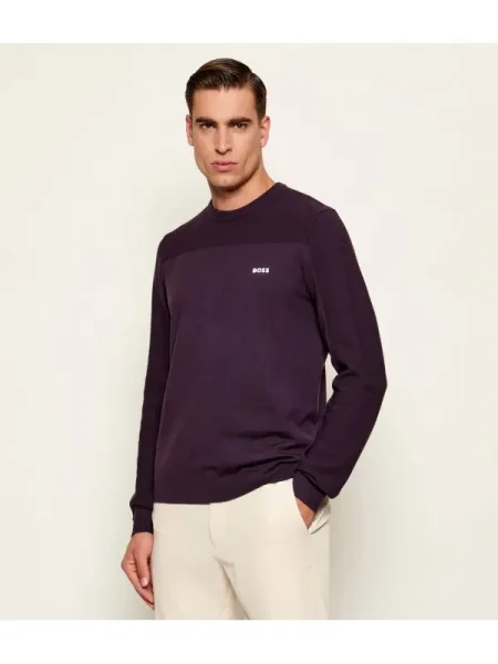 BOSS GREEN Pulover KN_Momentum-X CN cu adaos de lână verde