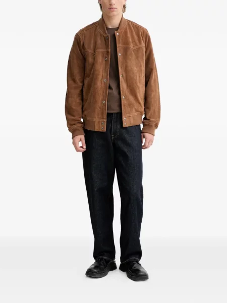 Geanta de piele Allsaints maro