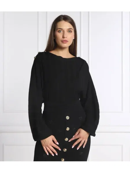 Pinko Pulover WINE | Cropped Fit negru