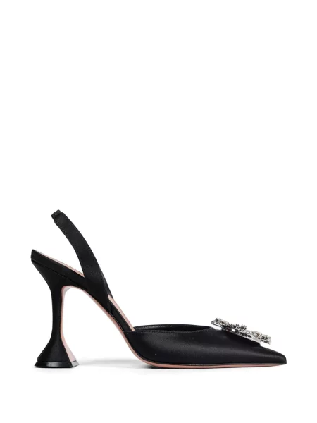Pantofi cu toc Amina Muaddi slingback negru