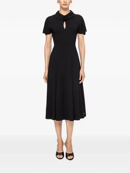 Rochie midi Nissa cu model floral negru
