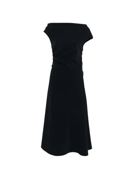 Rochie midi P.a.r.o.s.h. drapată până la genunchi de costum albastru