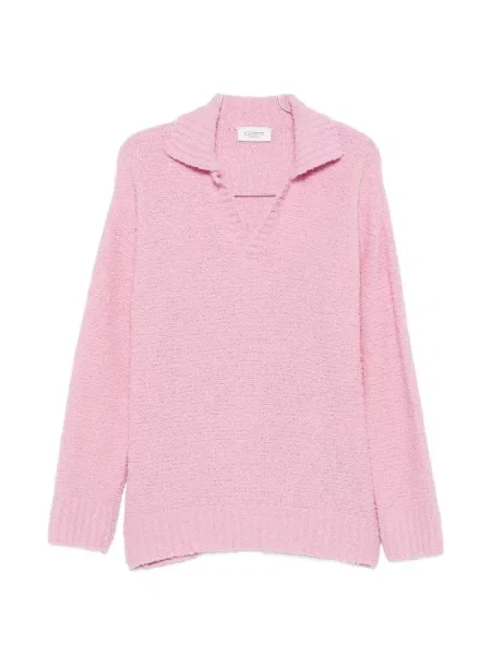 Lung bouclé tricou polo Laneus roz