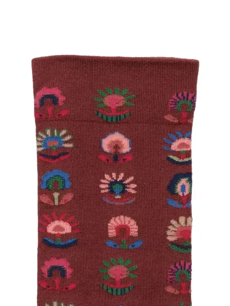 Șosete Bonne Maison cu model floral cu imagine roșu