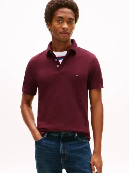 Tricou polo Tommy Hilfiger bordo