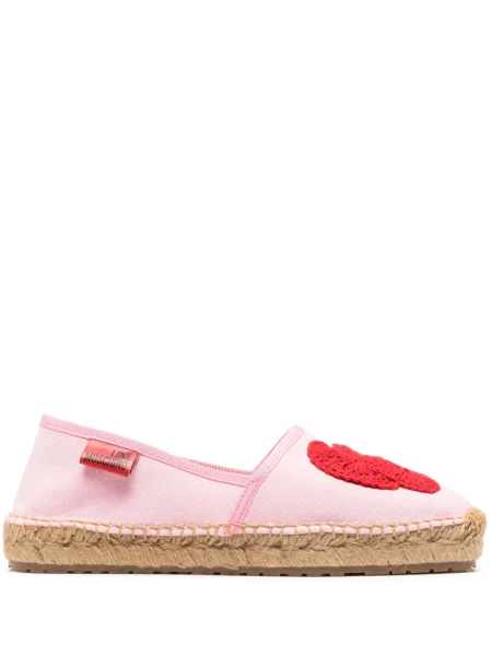 Espadrile Love Moschino cu motiv cu inimi