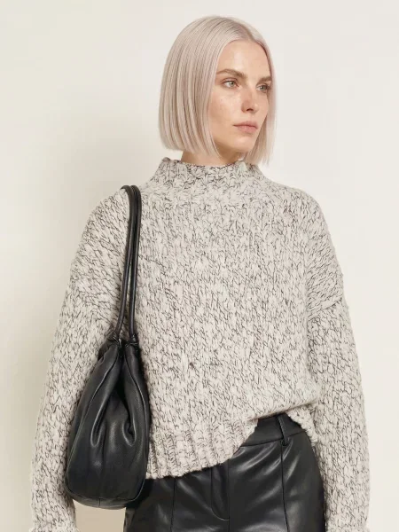 Opus Sweter Pello beige czarny