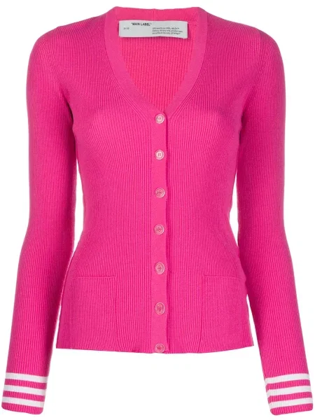 Cardigan Off-white cu dungi alb