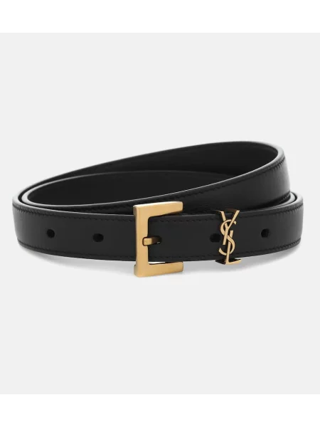 Kožni remen Saint Laurent crna