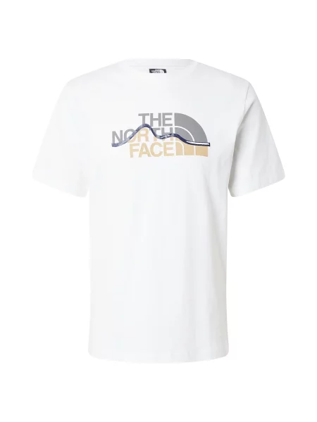 THE NORTH FACE Tricou Mountain Line bej / albastru închis / gri alb