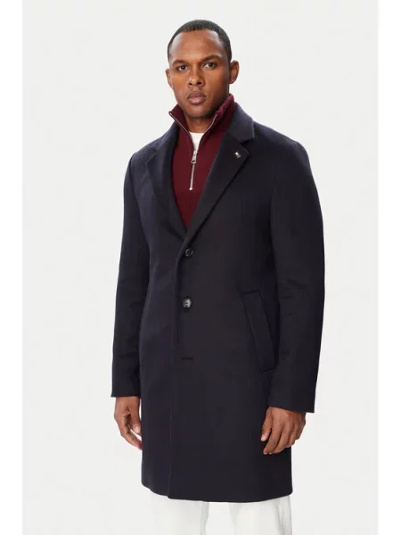 Tommy Hilfiger Vilnonis paltas Tamsiai mėlyna