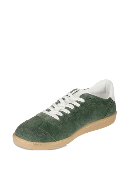 Sneakerși Be980 din piele de căprioară verde