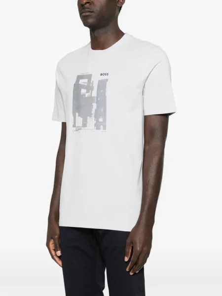Tricou Boss cu imagine gri
