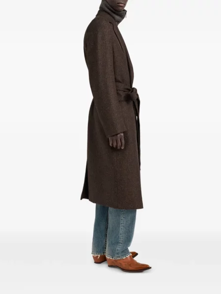 Palton Maison Margiela cu model herringbone maro