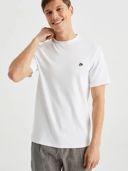 WE Fashion Tričko žltá / čierna biela