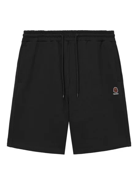 Pantaloni scurți Fingercroxx cu broderie cu cordon negru