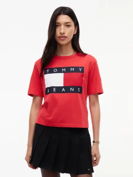 Tommy Jeans Tričko námornícka modrá / červená biela