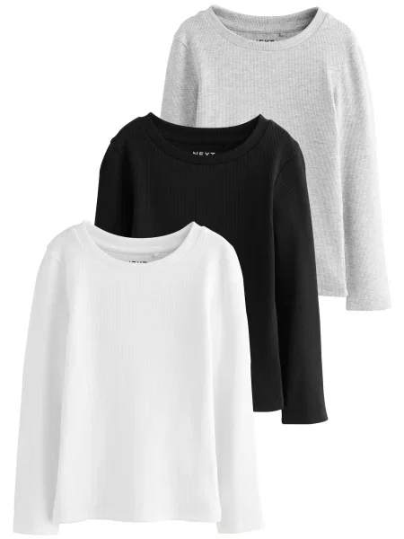Next Tricou gri amestecat / negru alb