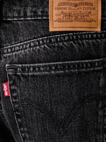 Levi's дънки straight дамски LOW STRAIGHT черно