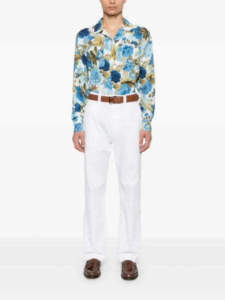 Pantaloni chino Fursac din țesătură twill alb