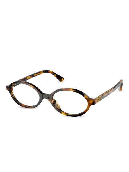 Ovalo formos saulės akiniai Miu Miu Eyewear ruda