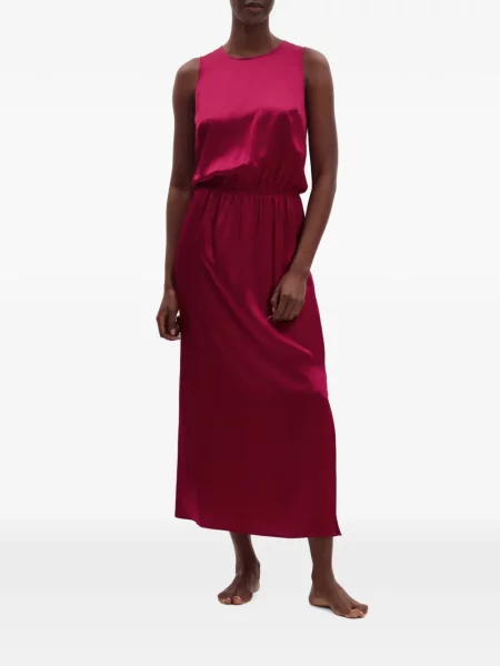 Rochie maxi Eres de mătase fără mâneci roz