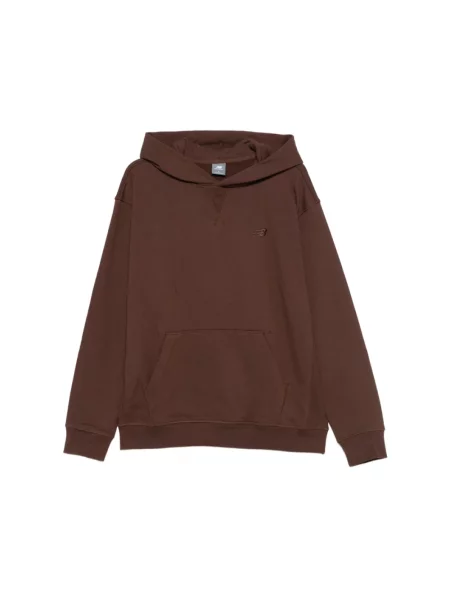 Bluza z kapturem New Balance frotte brązowa