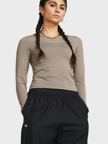 Безшовний лонгслів Under Armour коричневий