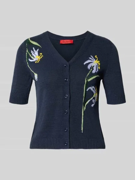 Bluza rozpinana o kroju slim fit z mieszanki bawełny model RANCH' Max&co. granatowa