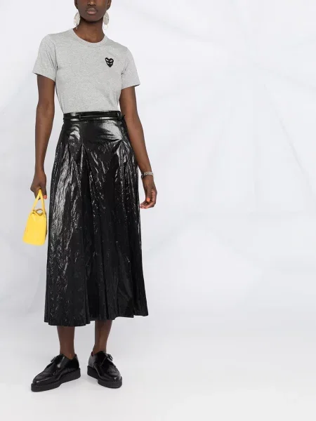 Siuvinėtas trumpas marškinėliai Comme Des Garçons Play pilka